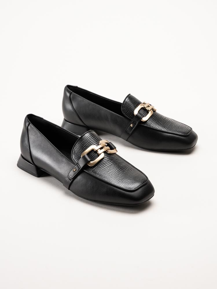 Clarks - Ubree15 Lily D - Svarta loafers i skinn med länkdekor