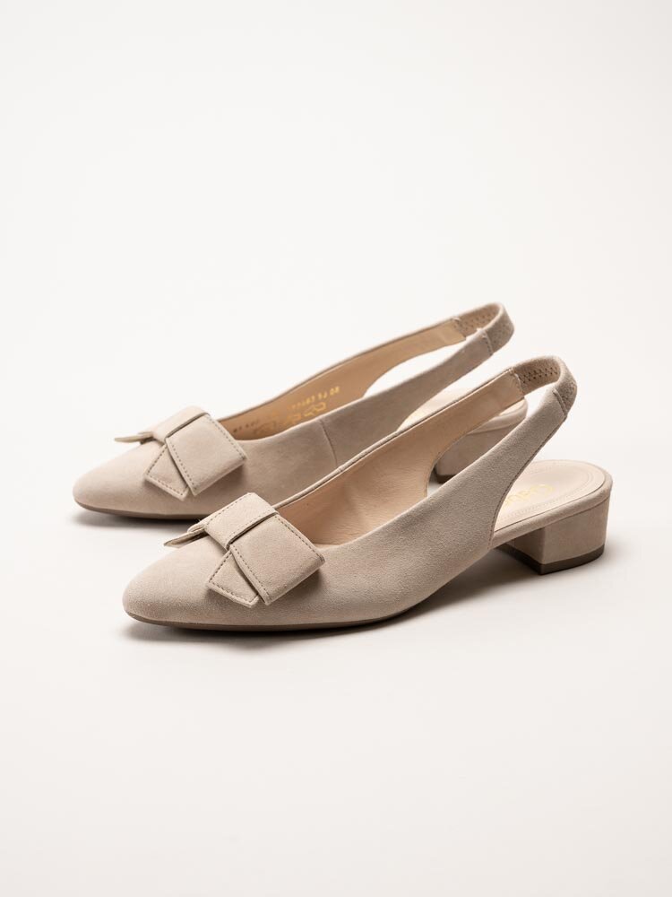 Gabor - Beige slingback pumps i mocka
