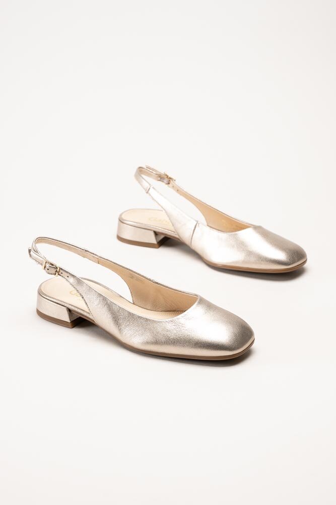 Gabor - Metallic slingbacks i skinn