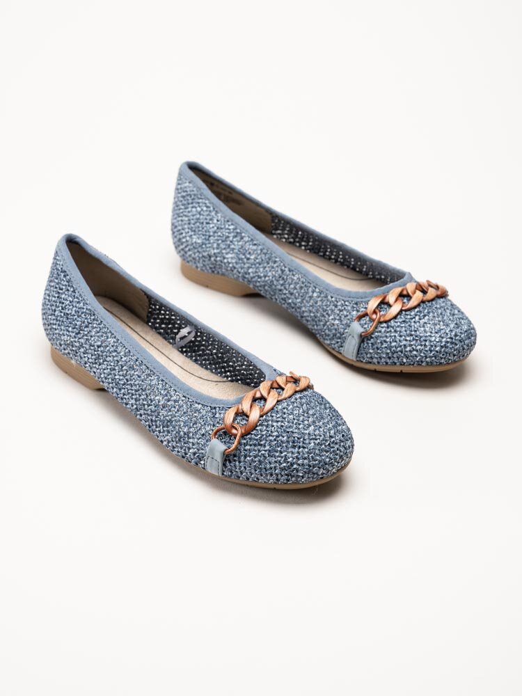 Jana - Blå ballerina i textil
