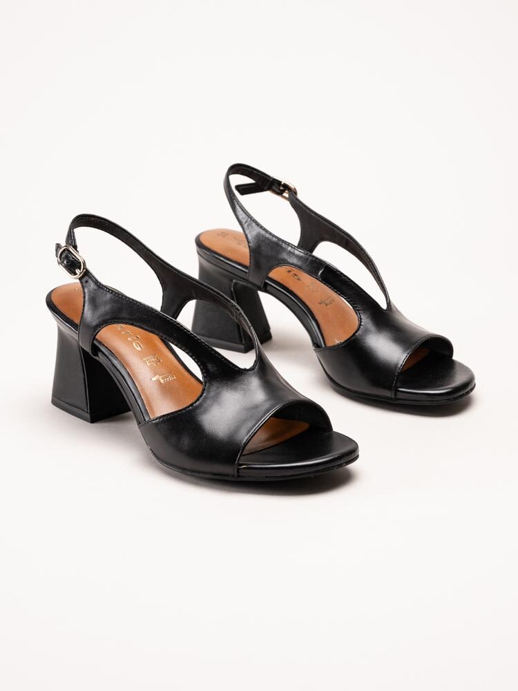 Tamaris - Svarta sandaletter i skinn
