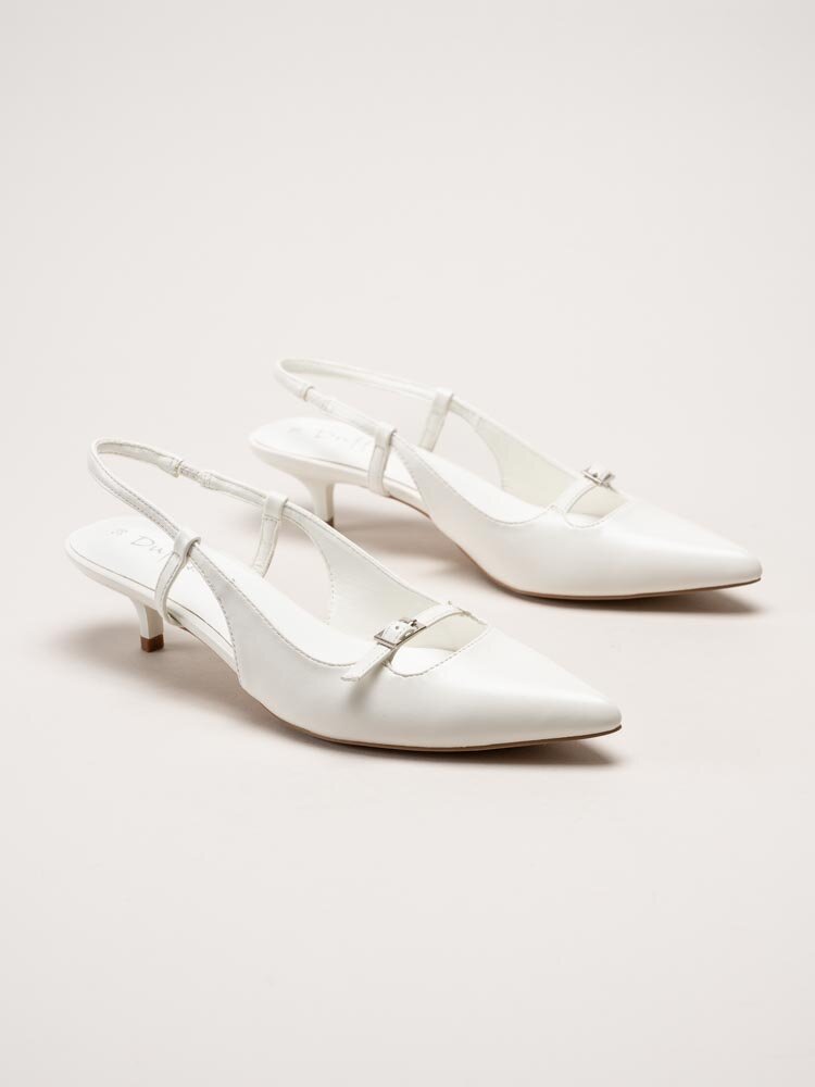 Duffy - Pomezia - Vita slingback pumps med taxklack