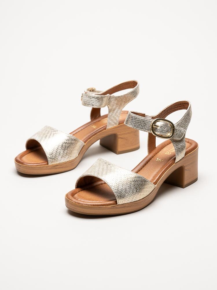 Jana - Guldmetallic sandaletter i skinnimitation