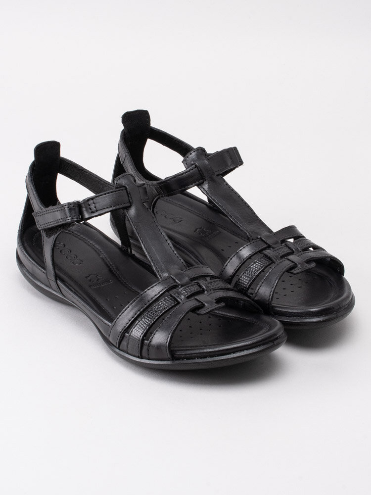 Ecco - Flash Sandal - Svarta remsandaler i skinn