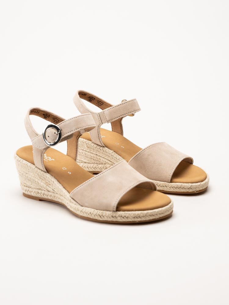 Gabor - Beige kilklackade sandaletter
