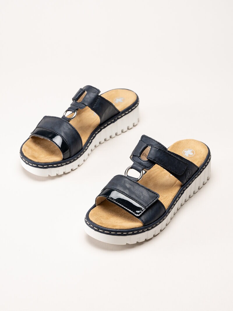 Rieker - Mörkblå slip in sandaler