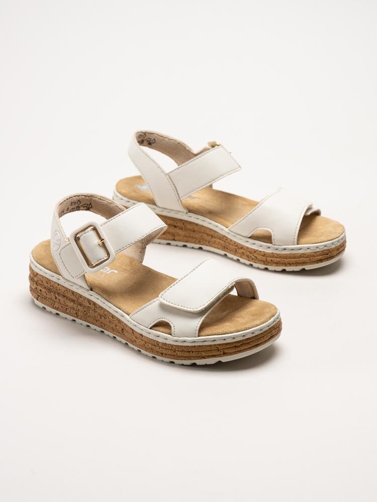 Rieker - Offwhite kilklackade sandaletter