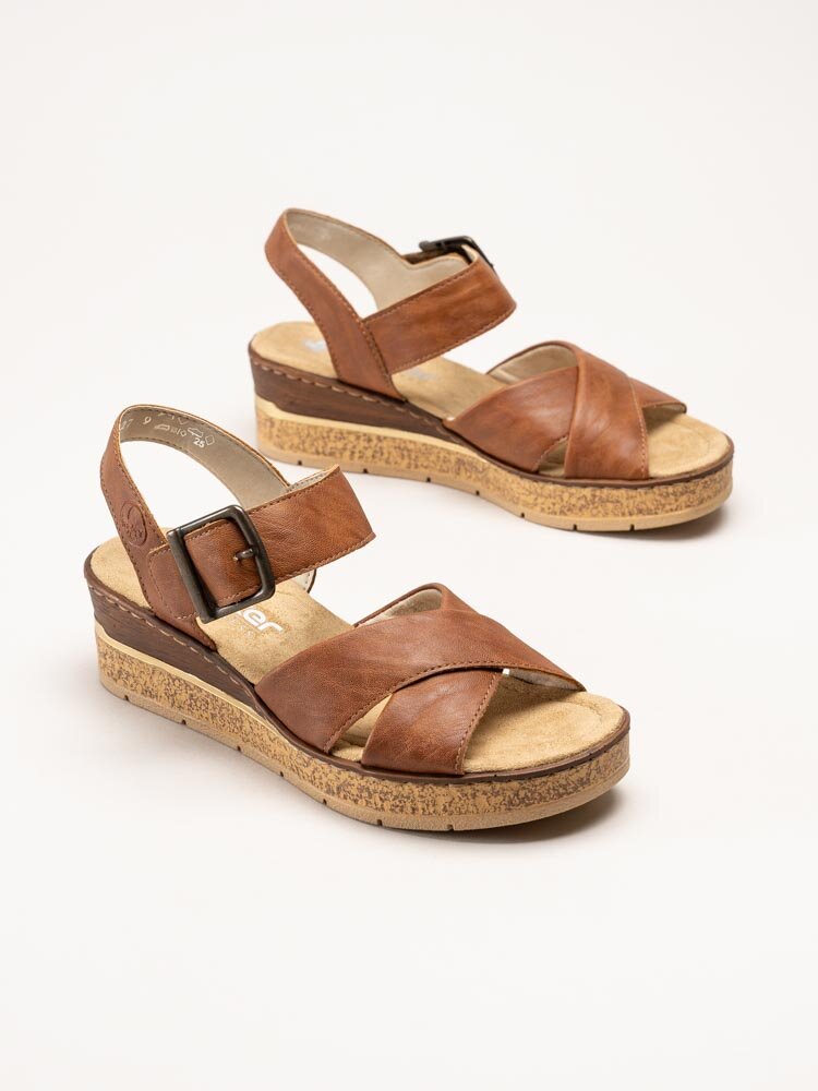 Rieker - Bruna kilklackade sandaletter