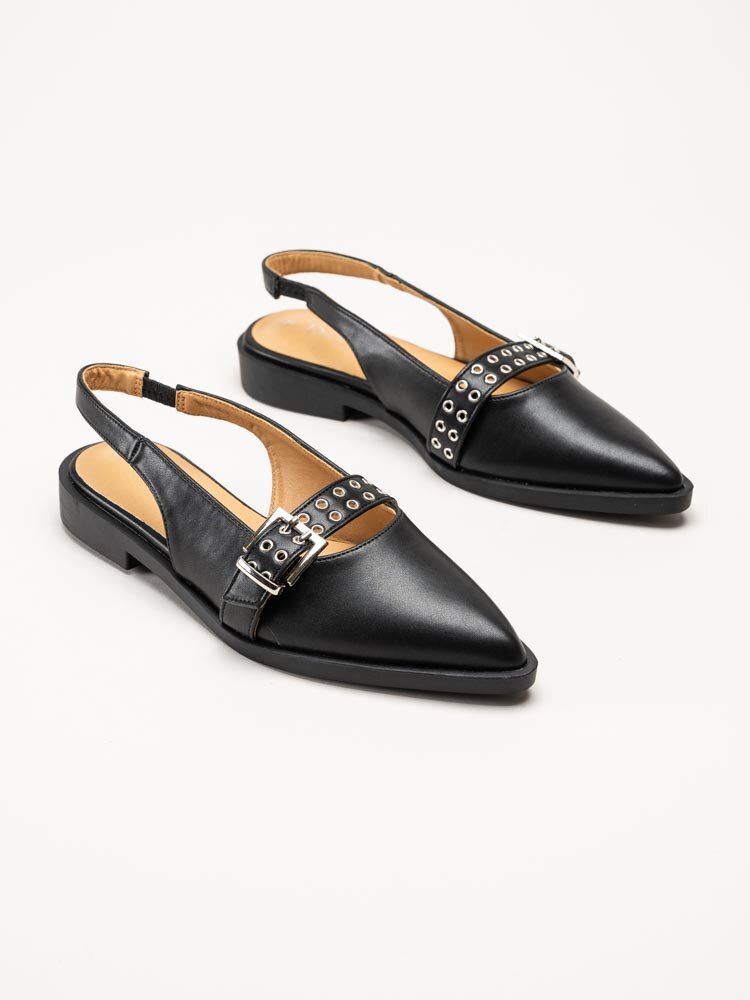 Duffy - Svarta slingback pumps i skinnimitation