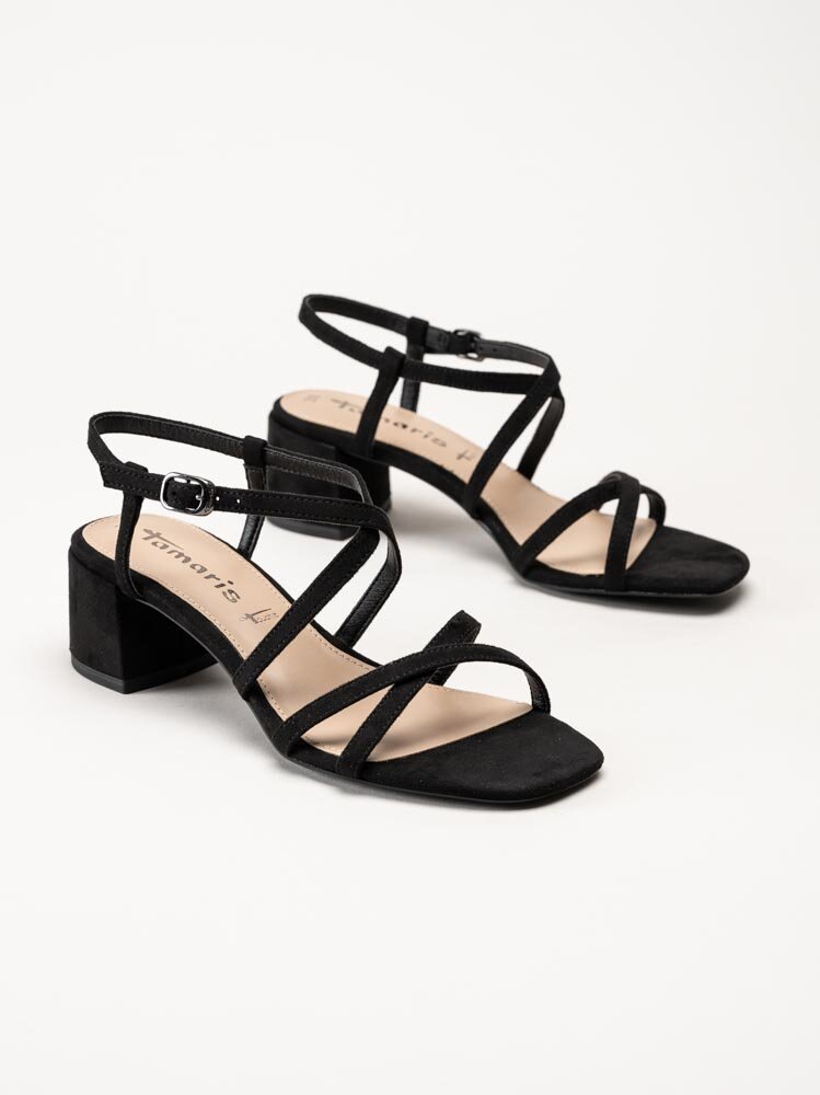 Tamaris - Svarta sandaletter i textil