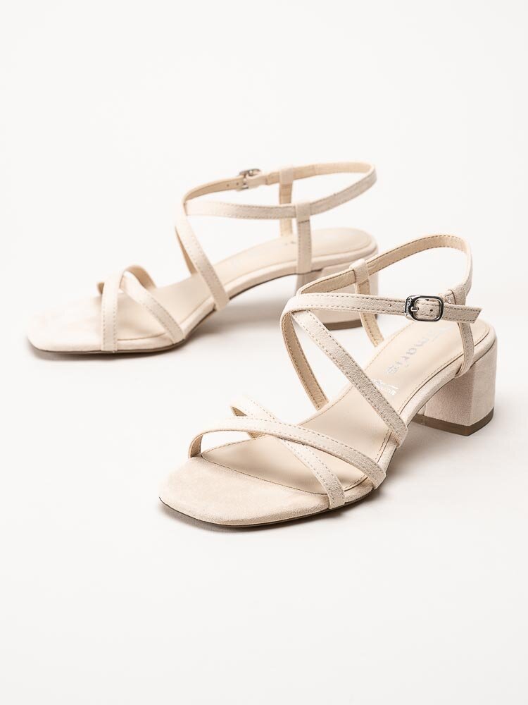 Tamaris - Beige sandaletter i textil