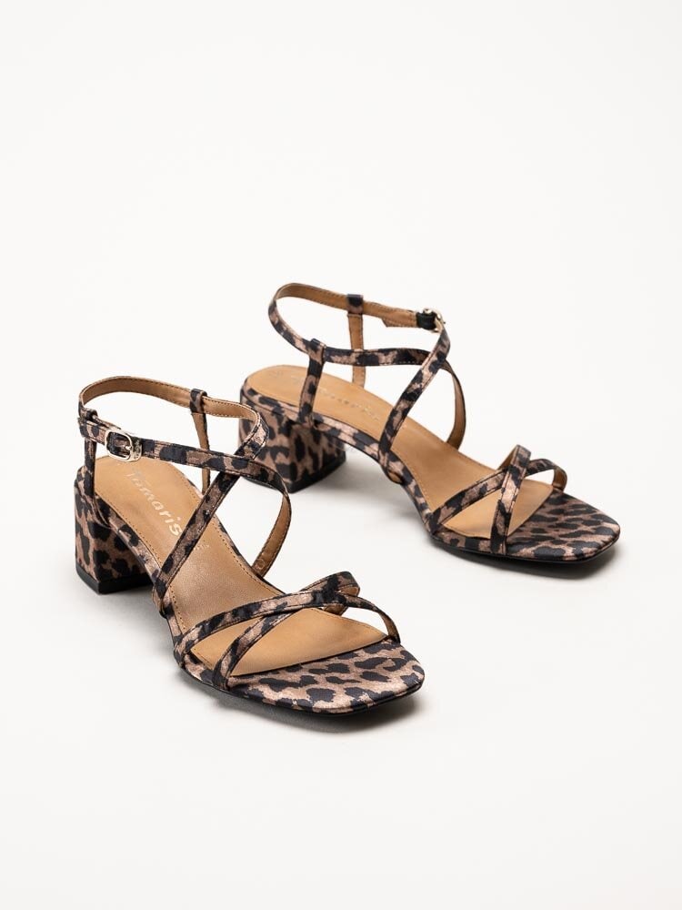 Tamaris - Leopardmönstrade sandaletter i textil