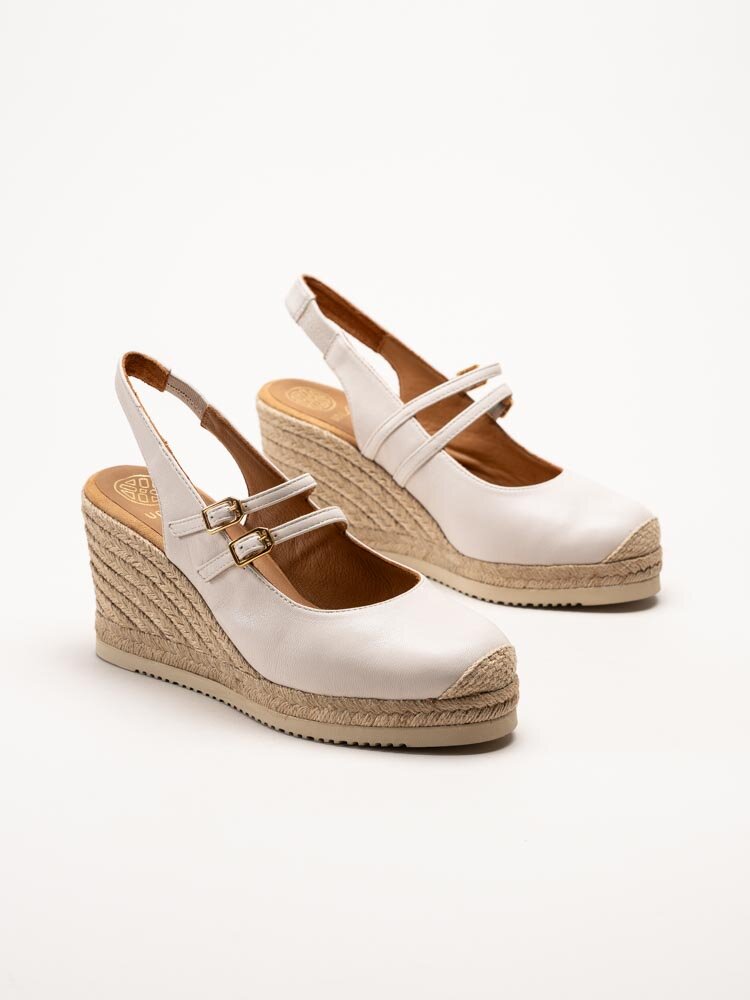 Unisa - Cueta7 - Vita kilklackade espadrillos i skinn