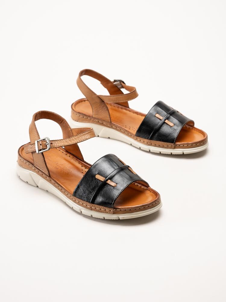 Rosa Negra - Svart bruna sandaler i skinn