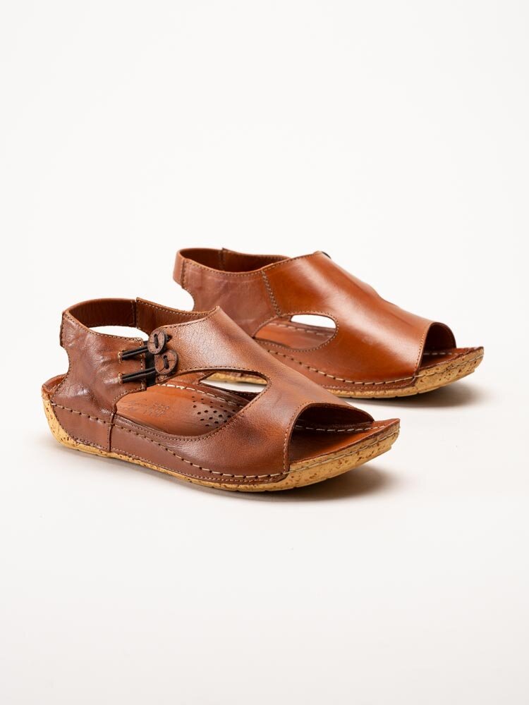 Rosa Negra - Bruna sandaler i skinn