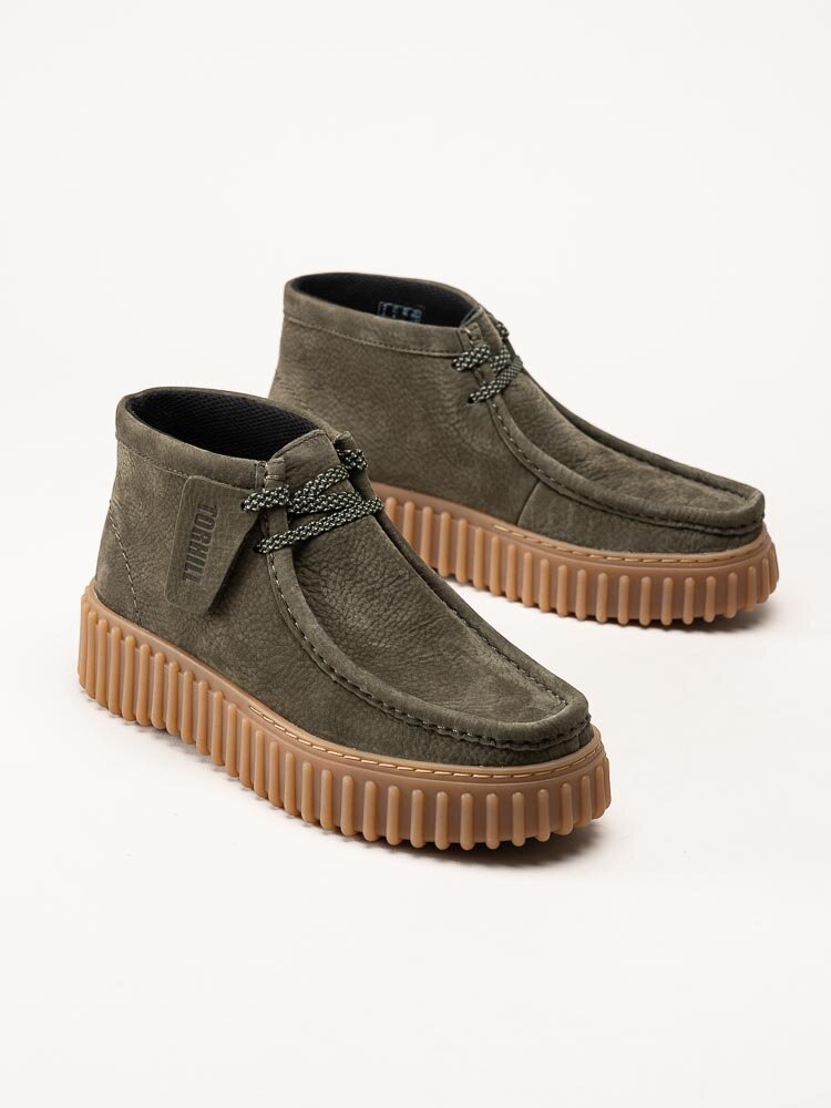Clarks - Torhill Moss D - Gröna kängor i nubuck