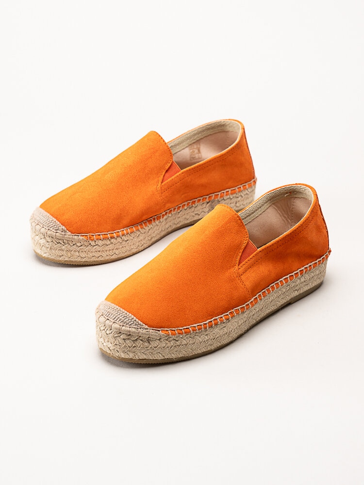 Duffy - Orange espadrillos i mocka