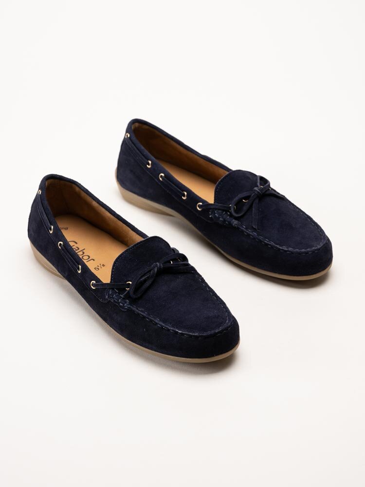 Gabor - Mörkblå loafers i mocka