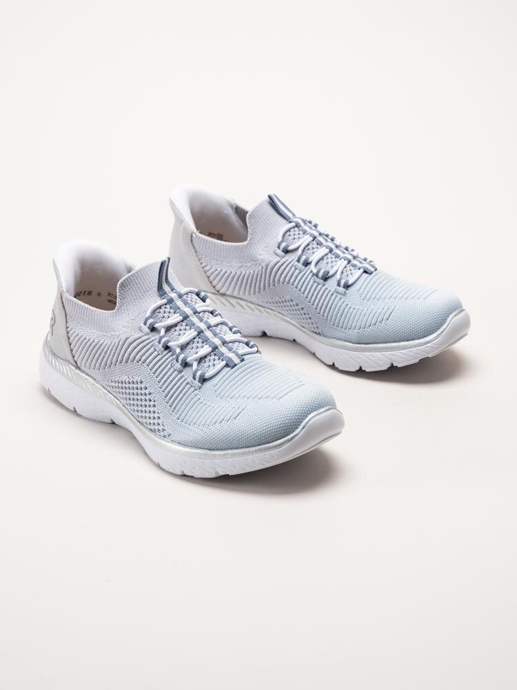 Rieker - Blå slip on skor i textil