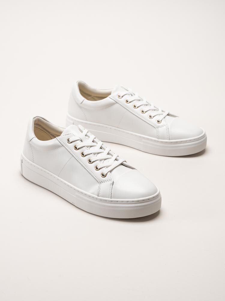 Vagabond - Zoe Platform - Vita platåsneakers i skinn