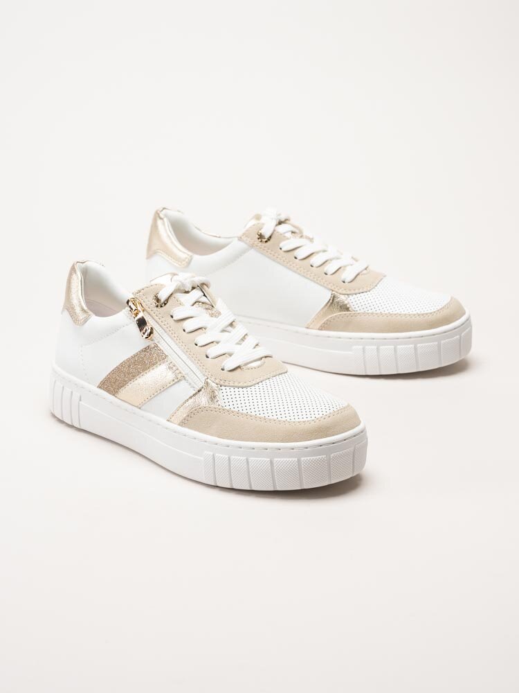 Marco Tozzi - Vita sneakers i skinnimitation