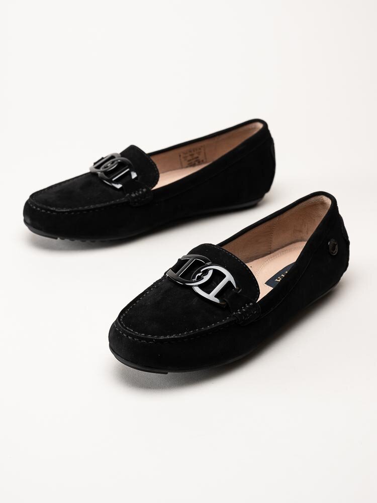 Novita - Parma - Svarta loafers i mocka