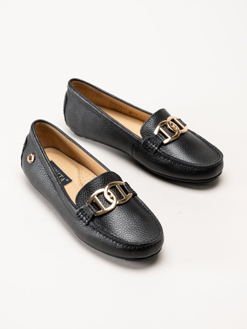 Novita - Parma - Svarta loafers i skinn