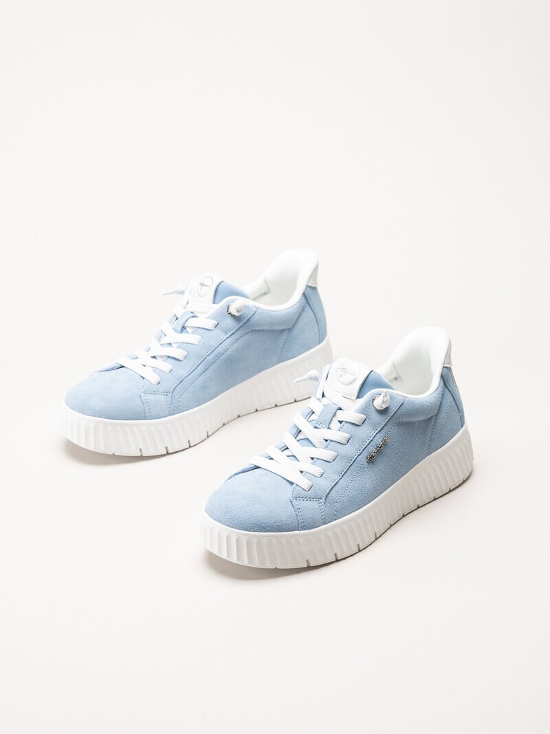Tamaris Comfort - Ljusblå sneakers i mocka