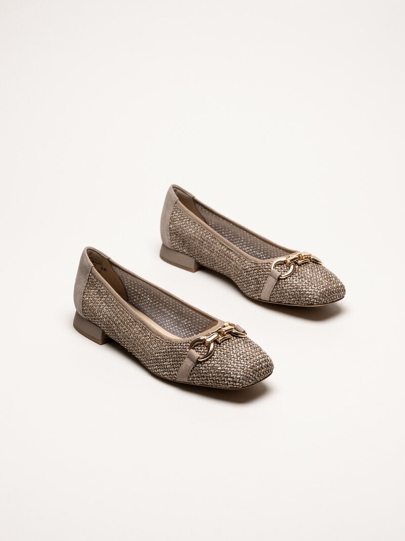 Caprice - Bruna ballerinaskor med spänne