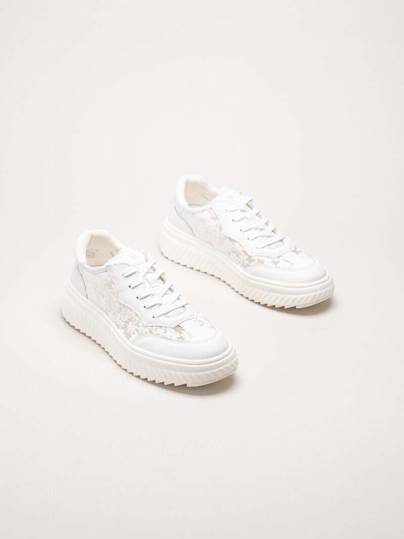Caprice - Vita broderade sneakers