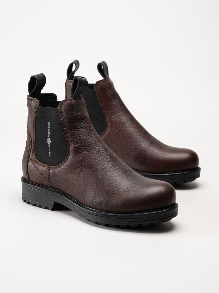 Canada Snow - Dawis - Bruna chelsea boots i skinn