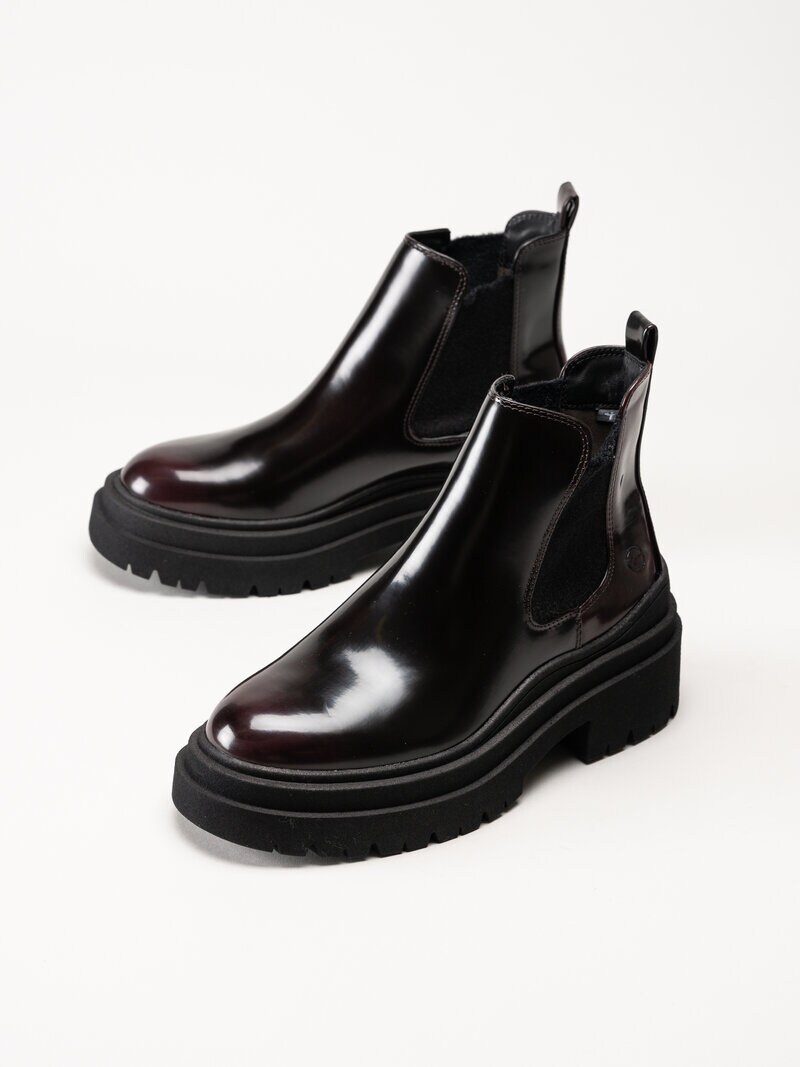 Tamaris - Vinröda boots i polido-syntet