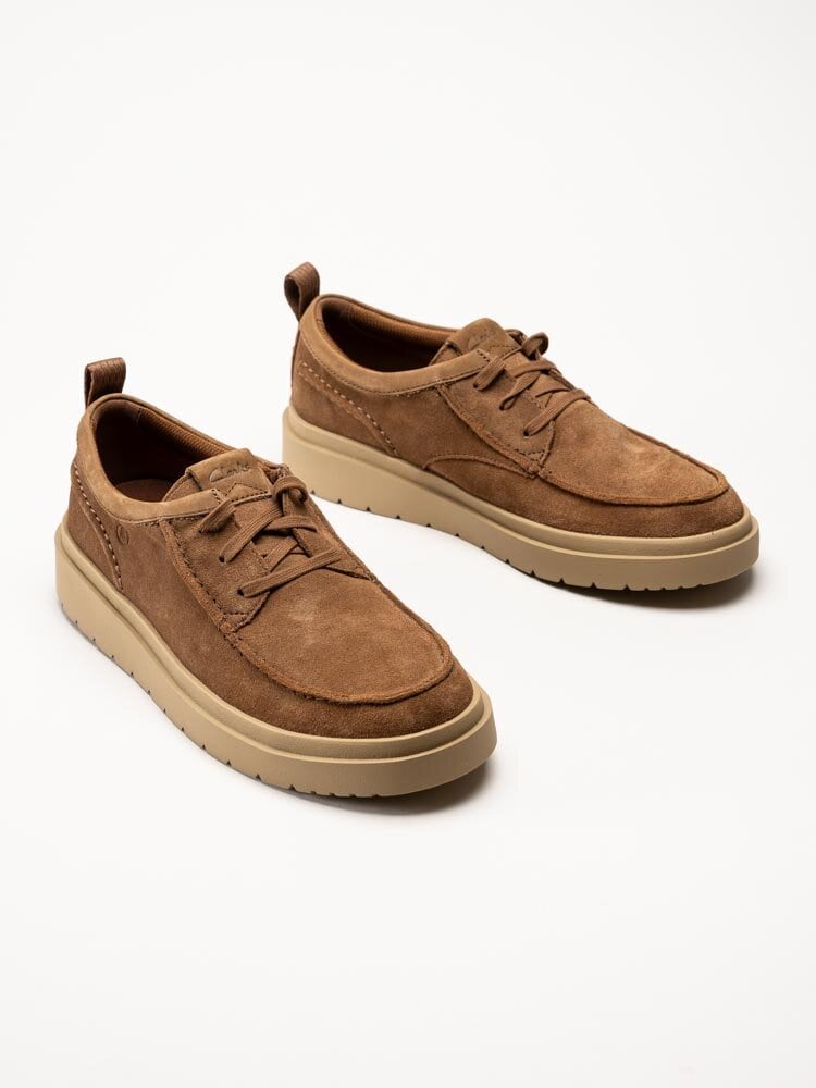 Clarks - Polden Moc G - Bruna snörskor i mocka