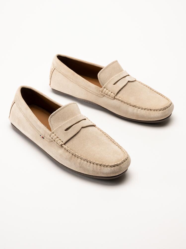 Tommy Hilfiger - Casual Hilfiger Suede Driver - Beige loafers i mocka