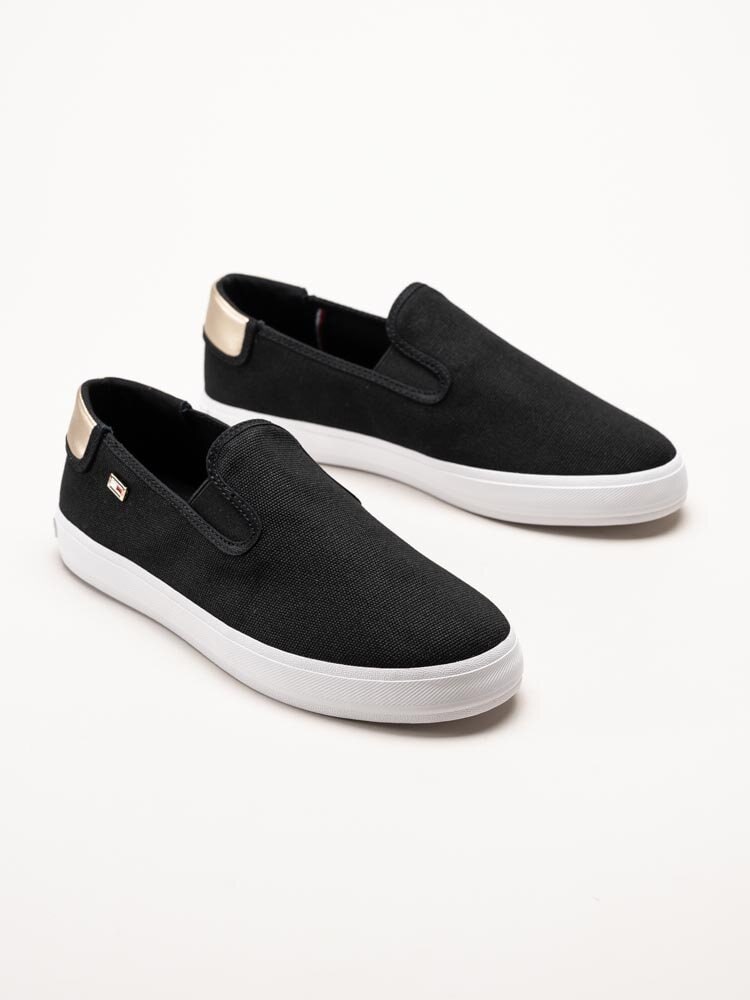 Tommy Hilfiger - Vulc Canvas Slip-On - Svarta slip on skor i textil