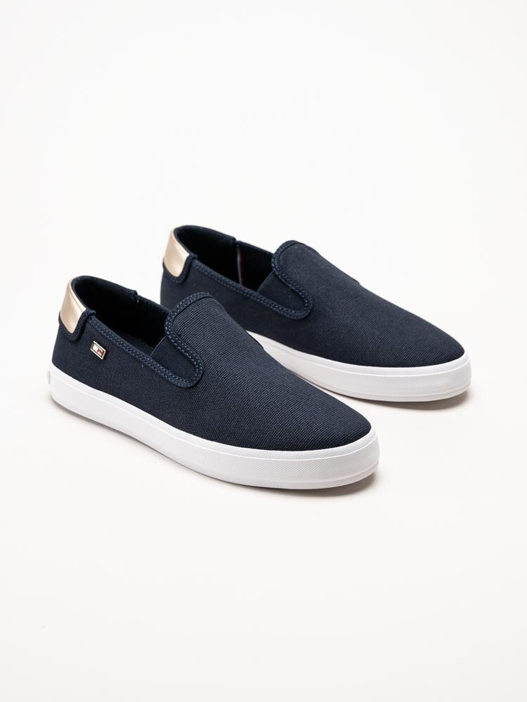 Tommy Hilfiger - Vulc Canvas Slip-On - Mörkblå slip on skor i textil