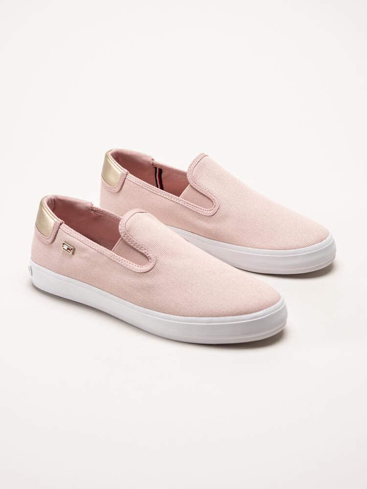 Tommy Hilfiger - Vulc Canvas Slip-On - Ljusrosa slip on skor i textil
