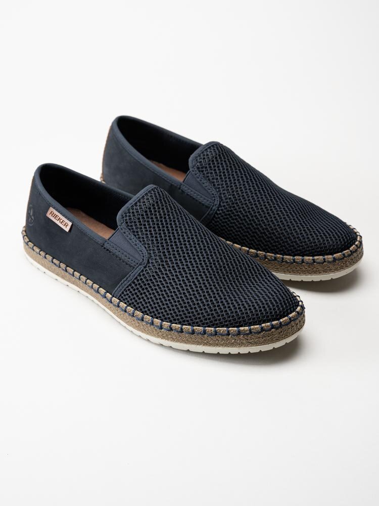 Rieker - Mörkblå slip on tygskor