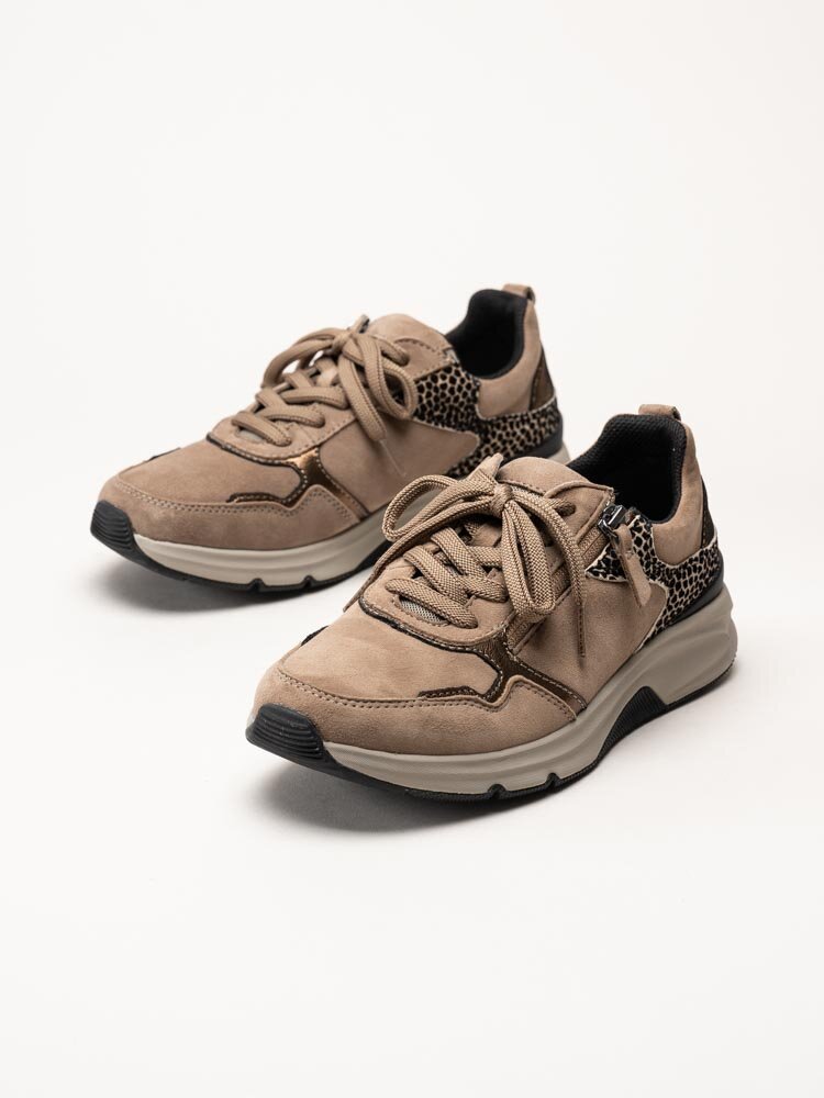 Rollingsoft - Beige promenadskor i mocka