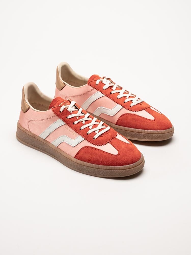 Gant Footwear - Cuzima - Röda retro sneakers i textil och mocka