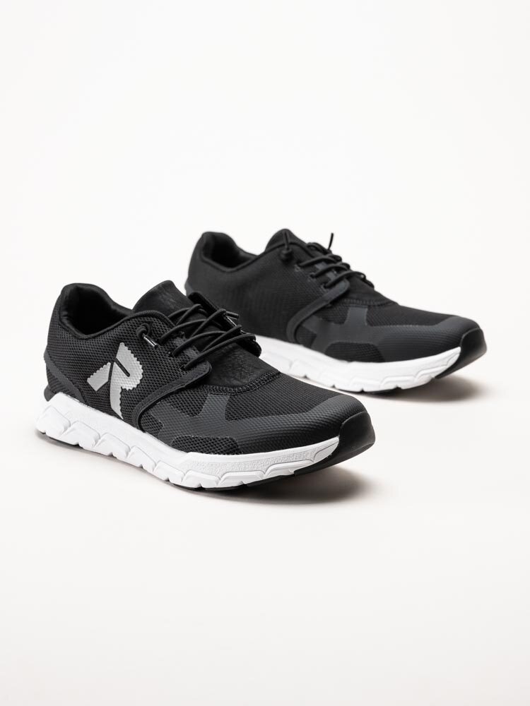 Rieker - Svarta slip on sneakers i textil