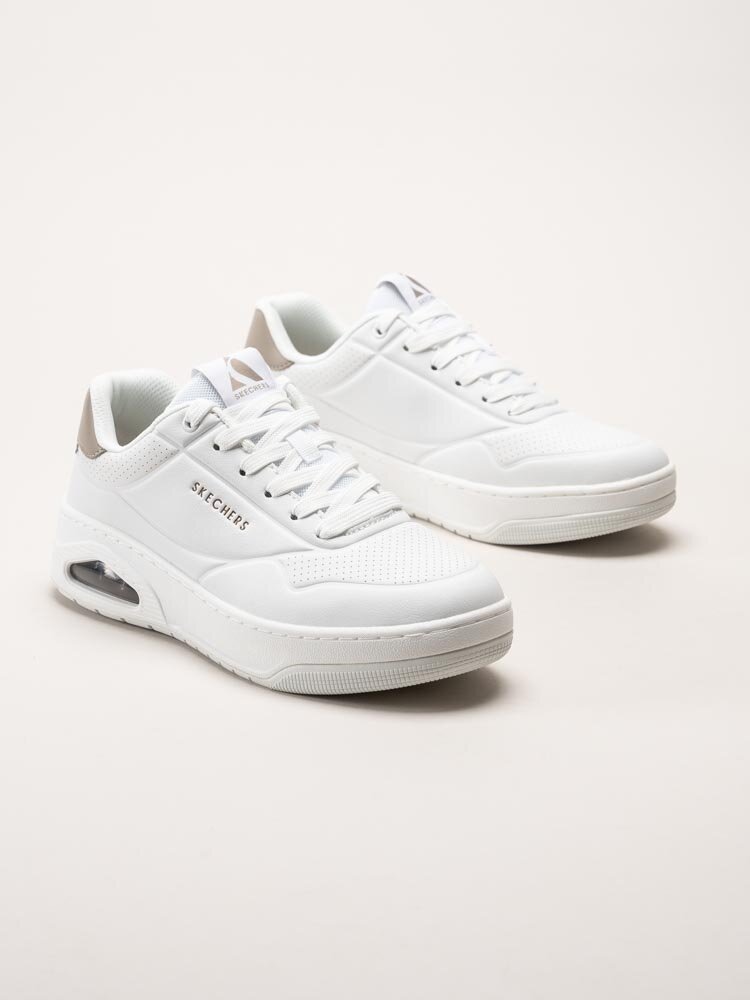 Skechers - Uno Court - Fast Break - Vita låga sneakers i skinnimitation