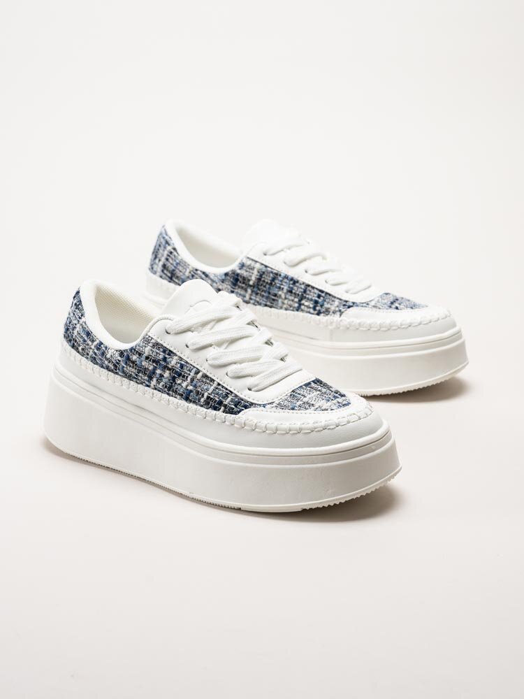 Duffy - Blå platåsneakers i textil