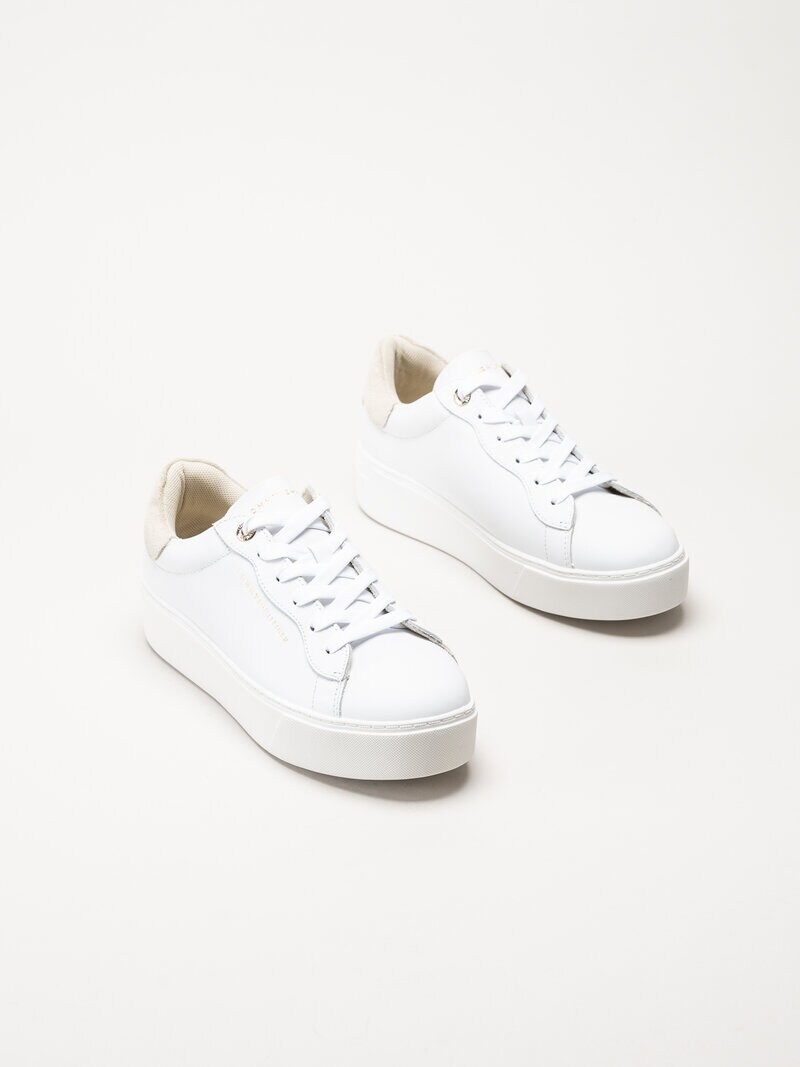 Tommy Hilfiger - Seren Platform 9C - Vita sneakers i skinn
