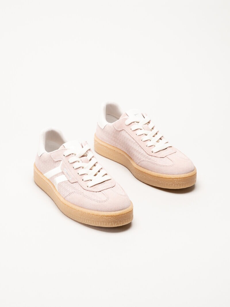 Tamaris - Ljusrosa sneakers i nubuck