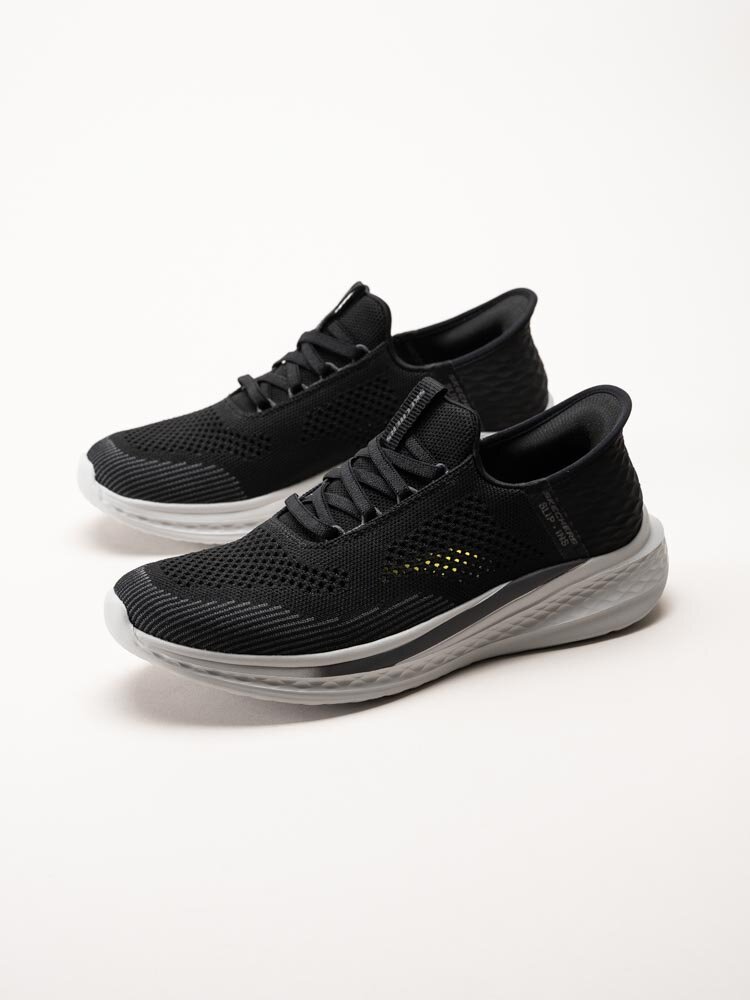 Skechers - Slip Ins Slade- Quinto - Svarta slip-ins sportskor i textil