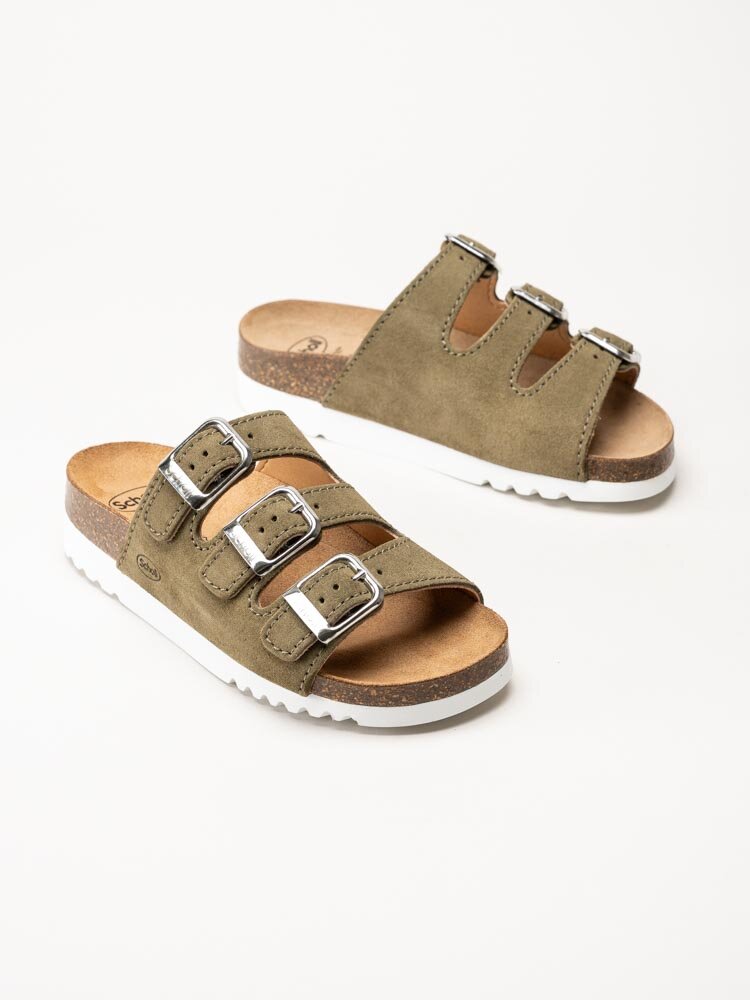 Scholl - Rio WG AD - Gröna slip in sandaler i mocka