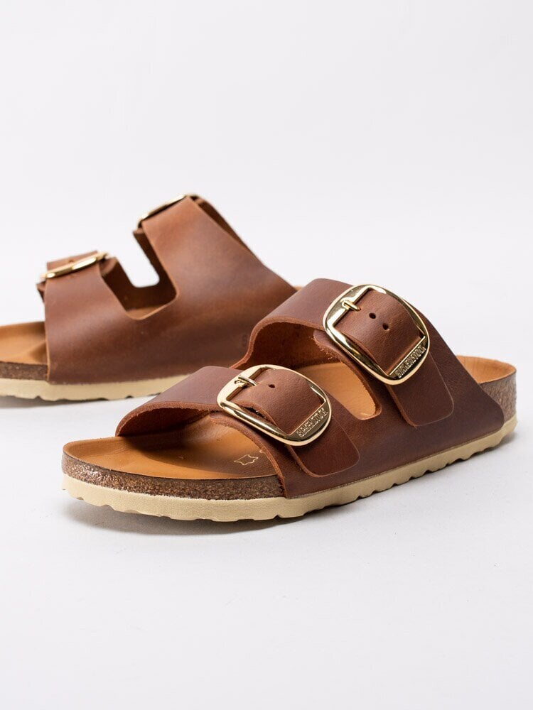 Birkenstock - Arizona Narrow SFB - Cognacsfärgade slip in sandaler