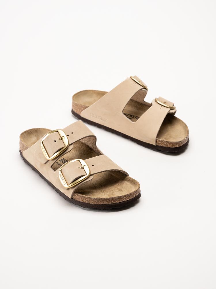 Birkenstock - Big Buckle nubuk - Beige slip in sandaler i nubuck