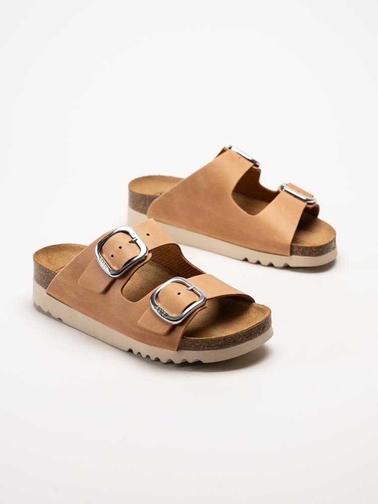 Scholl - ILARY 2 STRAPS WG AD - Ljusbruna slip in sandaler